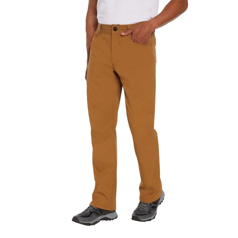 Orvis Mens Fleece Lined Pants 38x29 Golden Mustard Nylon Stretch Cargo Gorpcore